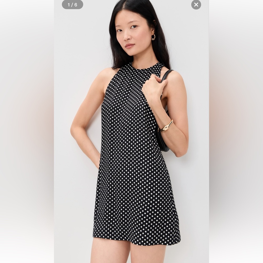 Reformation polka dots halter dress